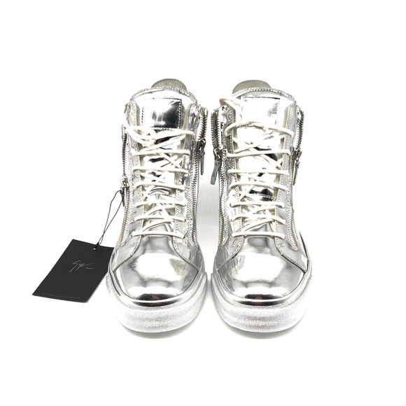 Giuseppe Zanotti Metallic Silver High Tops - NWT - Picture 2 of 9